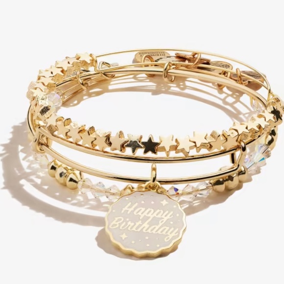 Alex and Ani Birthday Bracelets Gift Box Set in Shiny Gold - Picture 2 of 15